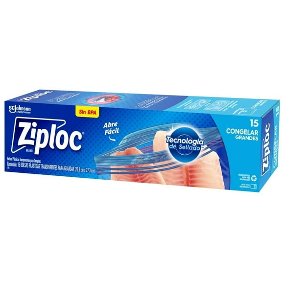 Bolsas herméticas Ziploc grandes para congelar 15 pzas