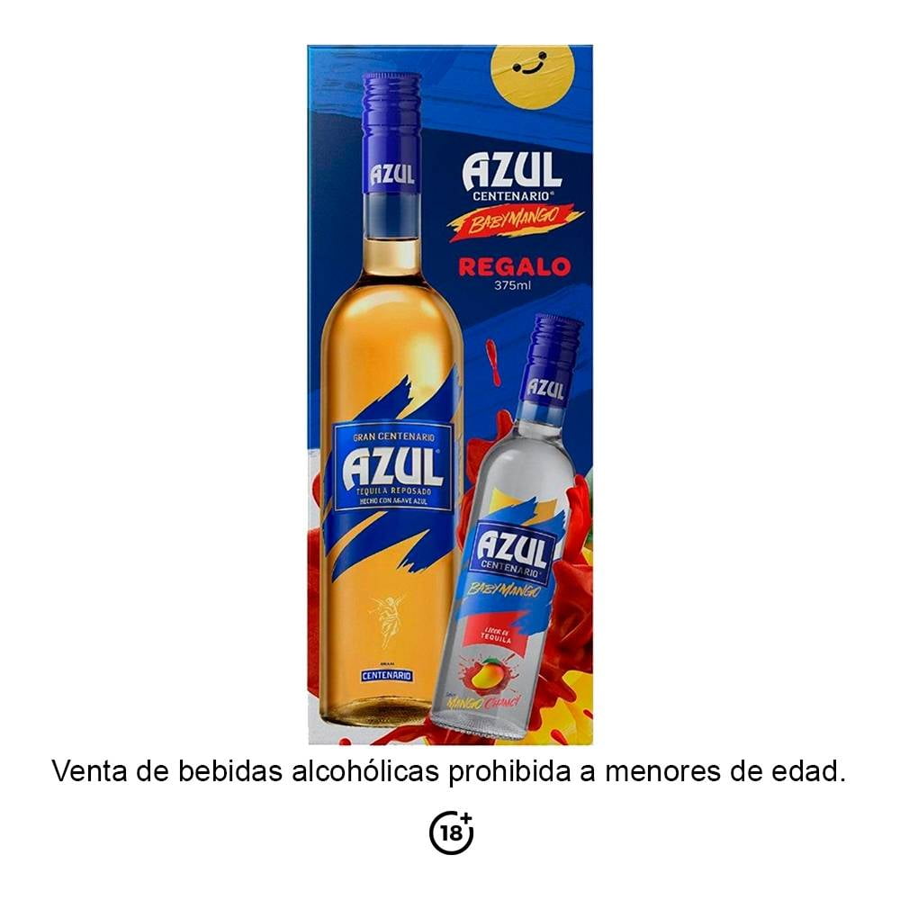 Tequila Azul Centenario reposado 950 ml + tequila baby mango 375 ml ...