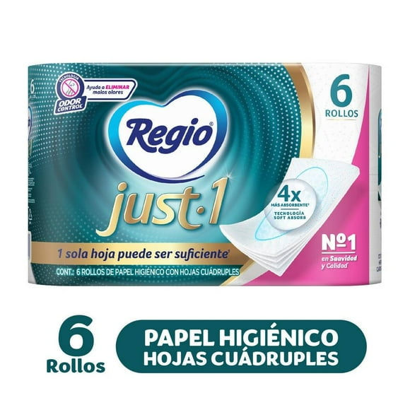 Papel higiénico. Regio Just 1 6 rollos