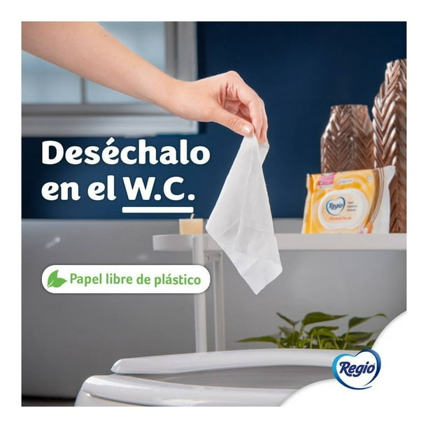 Papel higiénico húmedo Regio Almond Touch paquete con 42 hojas