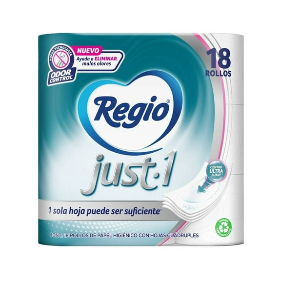 papel higiénico regio just 1 18 rollos