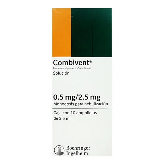 Combivent 0.5 mg/2.5 mg solución 10 ampolletas de 2.5 ml