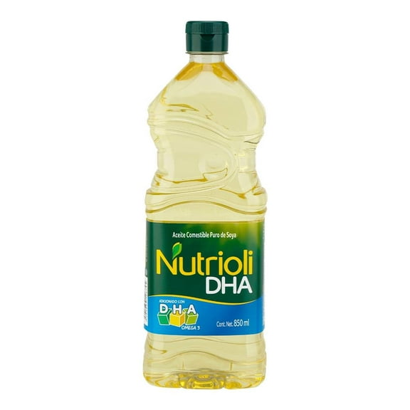 aceite comestible nutrioli dha puro de soya 850 ml