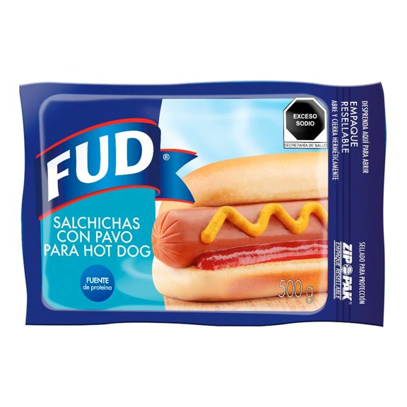 Salchicha de pavo FUD con pavo para hot dog 500 g