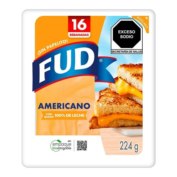 Queso FUD americano rebanado 224 g