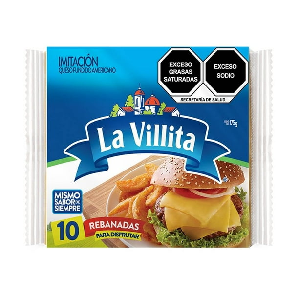 Imitación queso fundido americano La Villita 10 rebanadas en 175 g