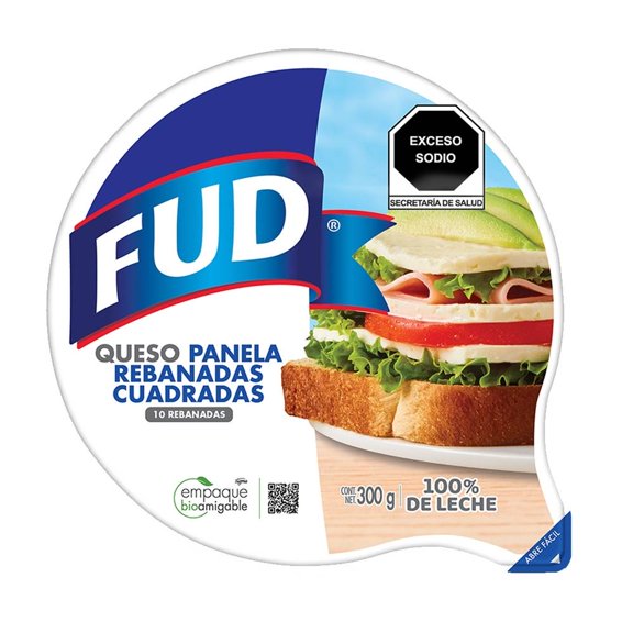 Queso panela FUD rebanadas cuadradas 300 g