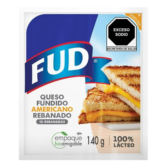 Queso americano FUD fundido rebanado de 140 g