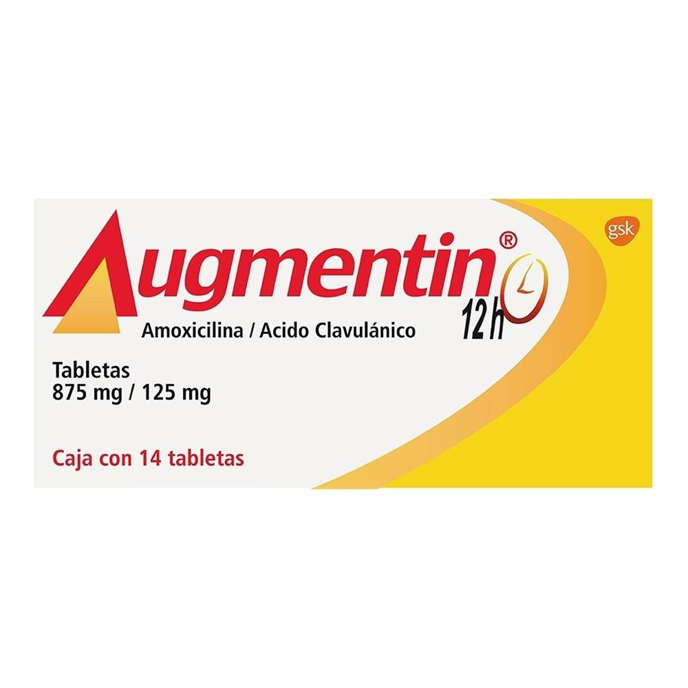 Augmentin Amoxicilina 875 mg, Ácido Clavulánico 125 mg 14 tabletas