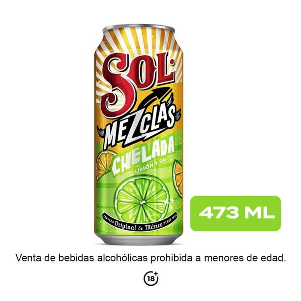 Cerveza Sol chelada limón y sal 473 ml