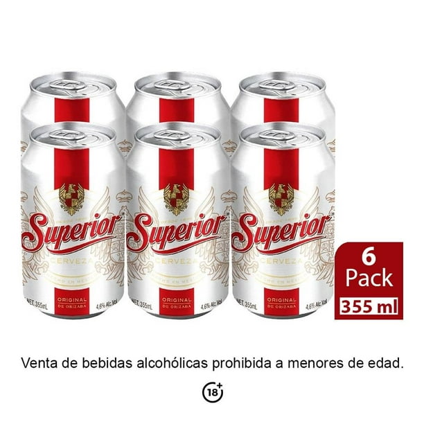 Cerveza oscura Superior 6 latas 355 ml c/u