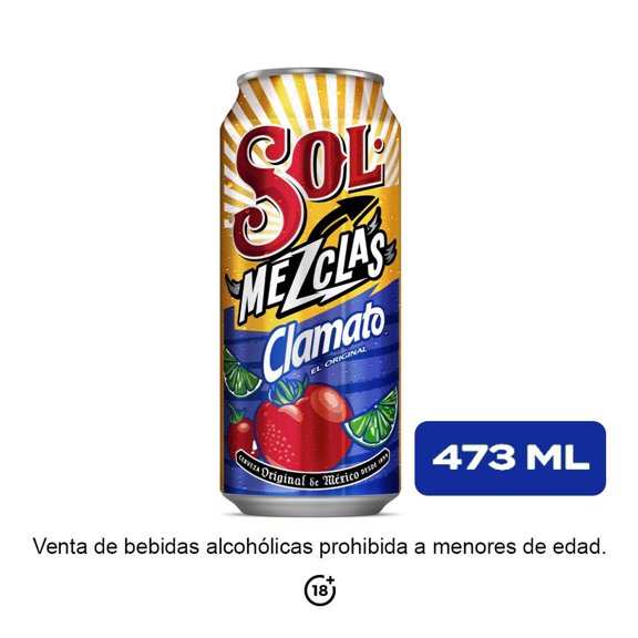 Cerveza clara Sol mezclas clamato 473 ml