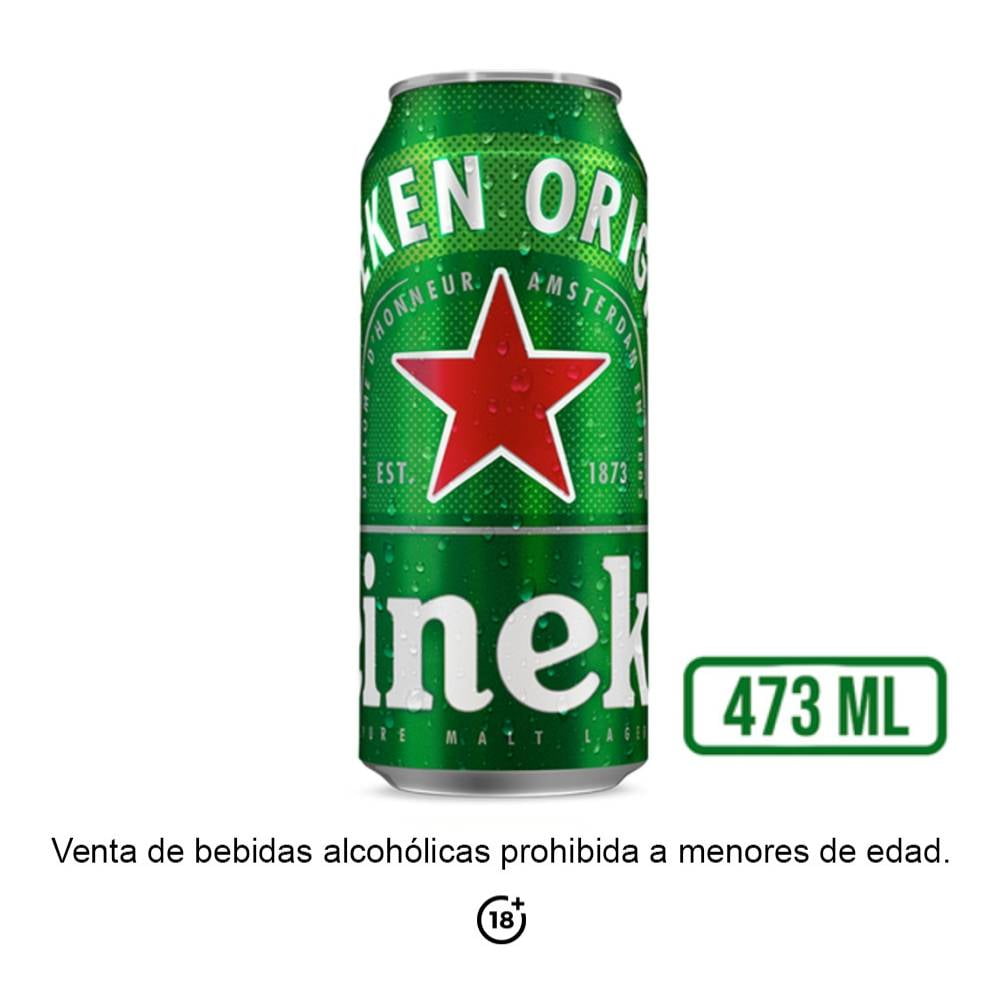 Cerveza Heineken premium lata de 473 ml | Bodega Aurrera en línea