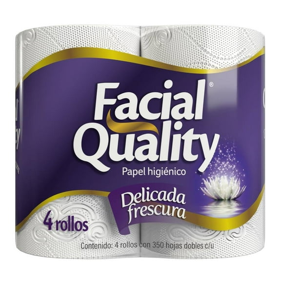 papel higiénico facial quality 4 rollos con 350 hojas dobles cu