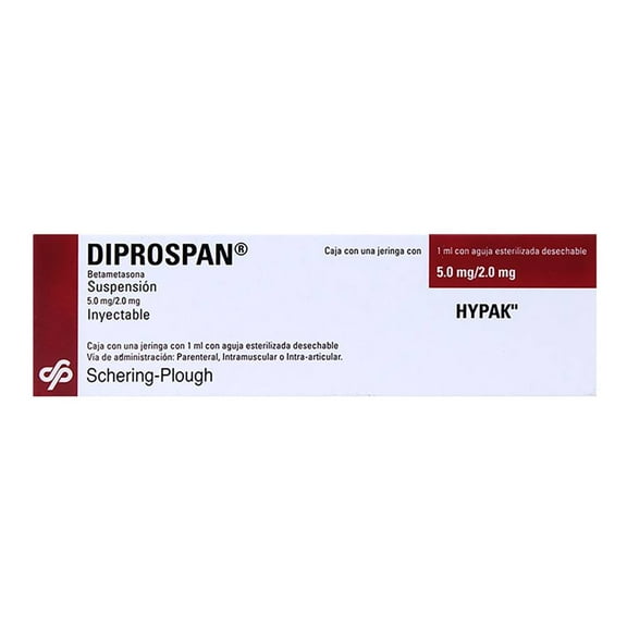 Diprospan 5.0 mg/2.0 mg, suspensión inyectable 1 ml