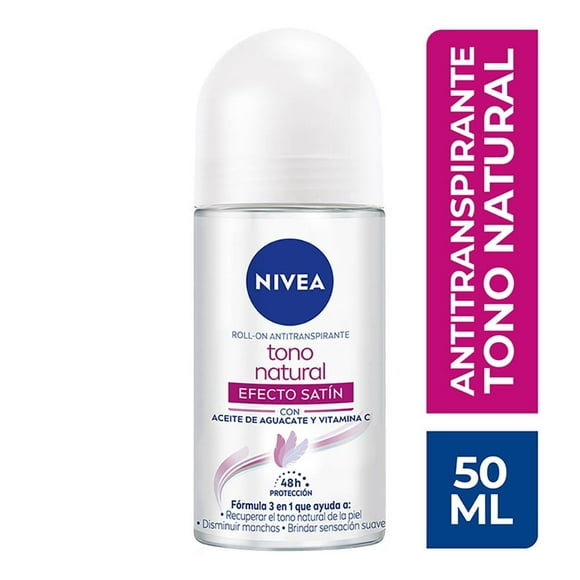 Antitranspirante NIVEA tono natural efecto satín roll on 50 ml