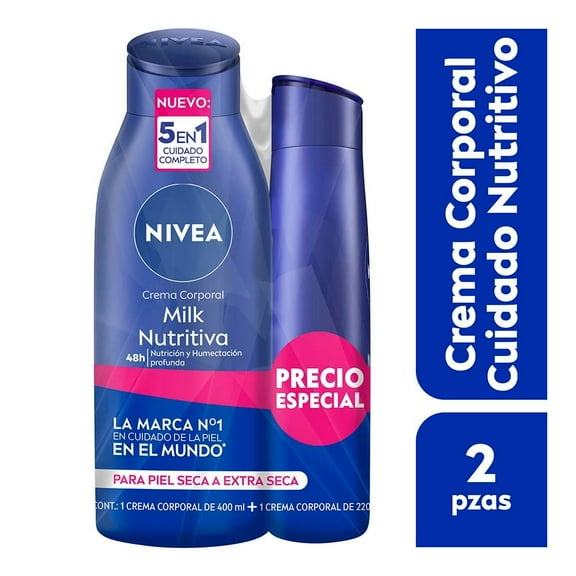 Pack crema corporal Nivea Body essentials milk nutritiva