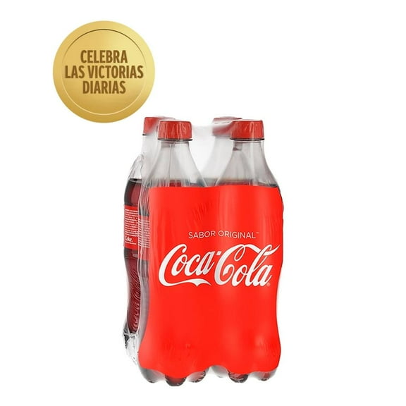 Refresco Coca Cola sabor original 4 botellas de 600 ml c/u