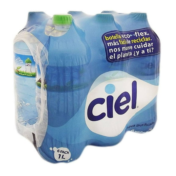 Agua Ciel 6 botellas de 1 l c/u