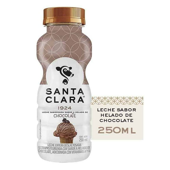 leche santa clara sabor helado de chocolate de 250 ml