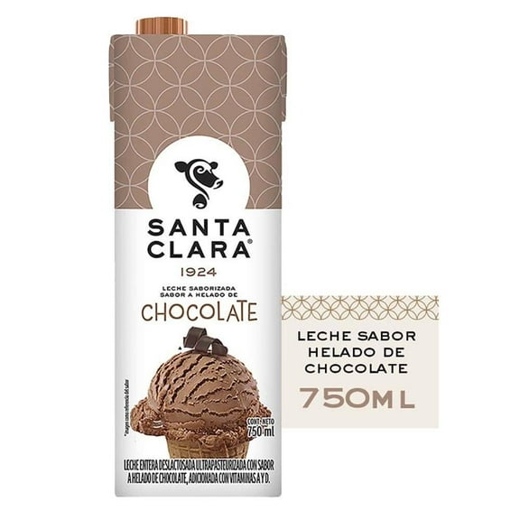 Leche Santa Clara sabor helado de chocolate 750 ml