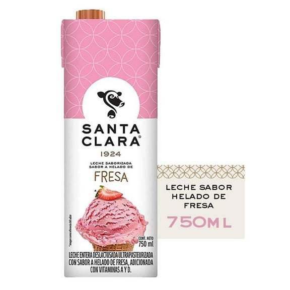 leche santa clara sabor helado de fresa de 750 ml