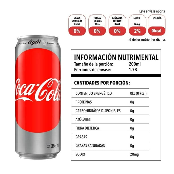 Refresco Coca Cola light sin cafeína botella de 600 ml