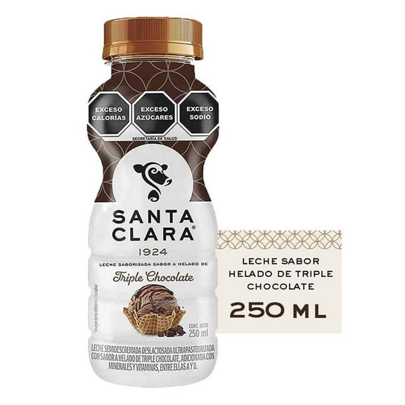 Leche Santa Clara sabor helado de triple chocolate de 250 ml