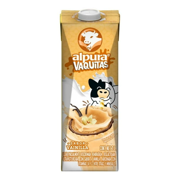 Leche Alpura Vaquitas sabor vainilla 1 l