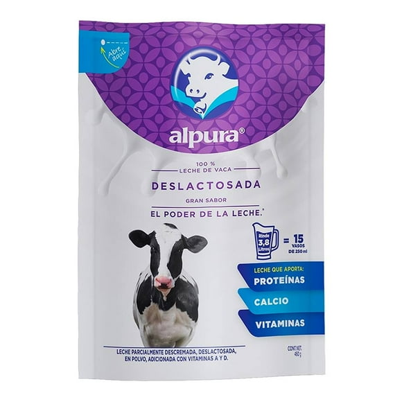 Leche en polvo Alpura deslactosada 460 g