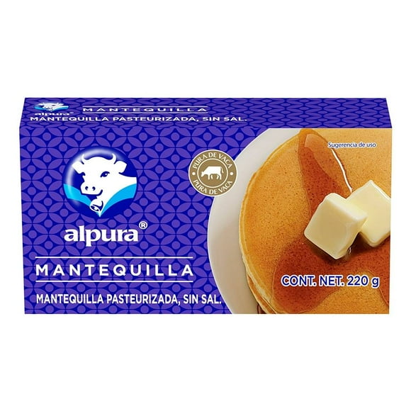 Mantequilla Alpura pasteurizada sin sal 220 g