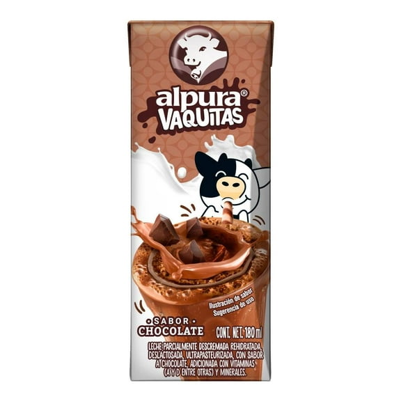 leche alpura vaquitas sabor chocolate 180 ml