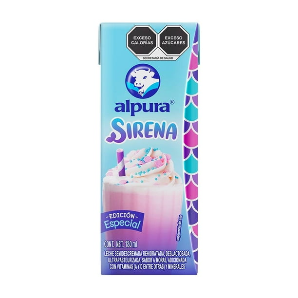 Leche Alpura sirena sabor moras 180 ml