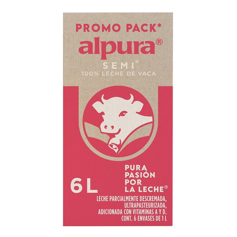 Leche Semi Alpura Ultrapasteurizada, 1 l.