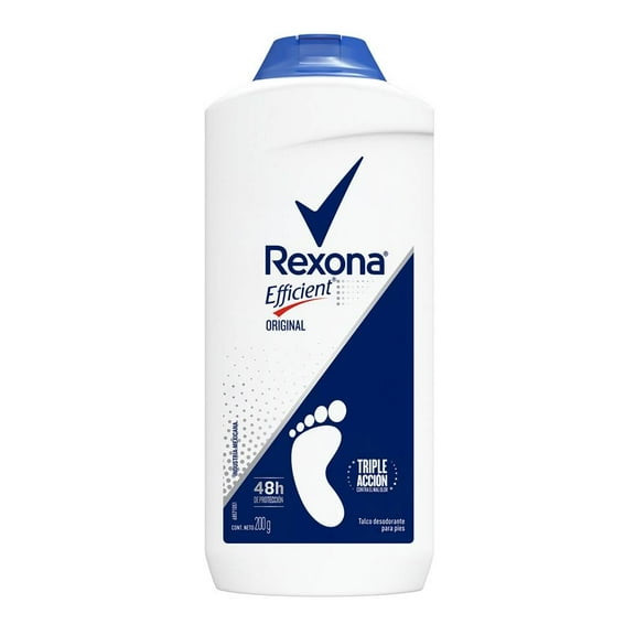 Talco desodorante para pies Rexona Efficient original 200 g