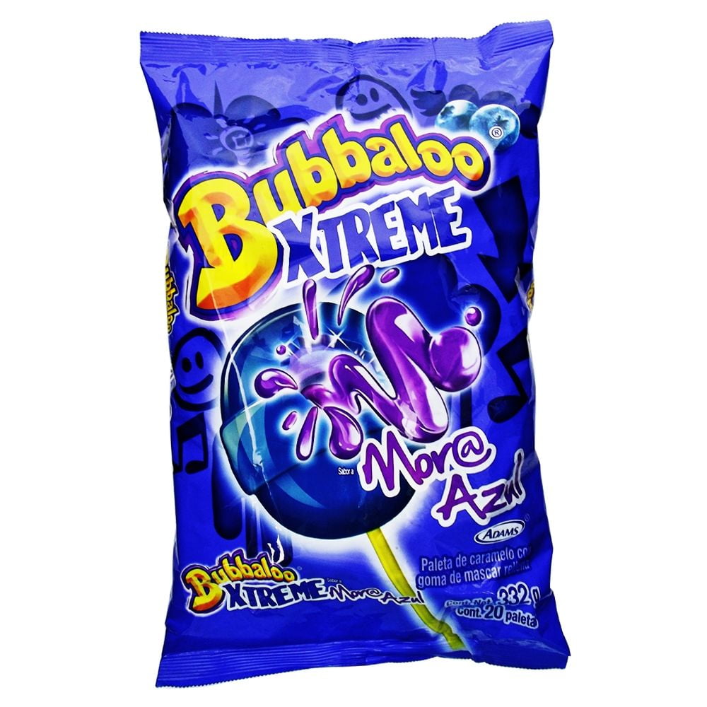 Sillón granizo declaración Paleta de caramelo Bubbaloo Xtreme sabor mora azul 20 pzas 332 g | Walmart