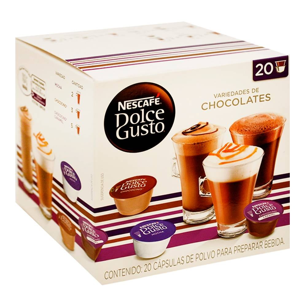 Cápsulas de café Nescafé Dolce Gusto variedades de chocolates 20 pzas