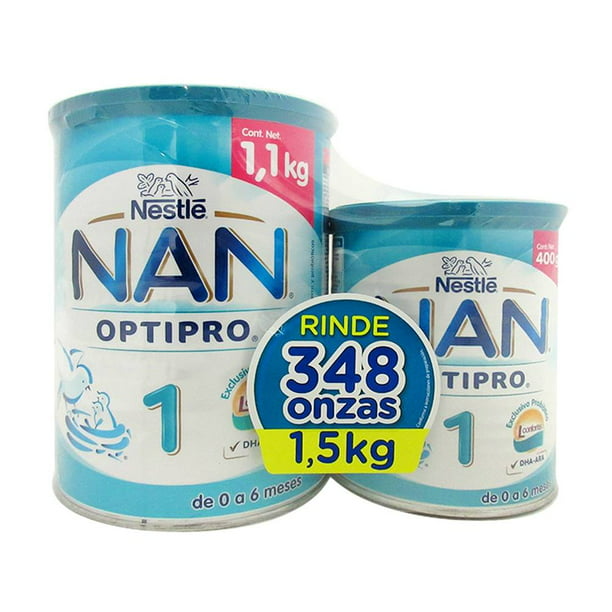 Fórmula láctea Nan Optipro etapa 1 de 1 kg más 1 lata NAN Optripo etapa 1  de 400 g