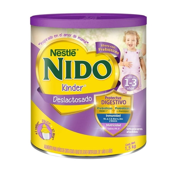 Alimento para niños Nido Kinder deslactosado 1 a 3 años 1.5 kg