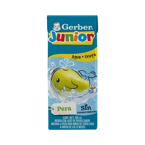 Bebida de Gerber Junior, sabor Pera con Jugo de Frutas, 200 ml