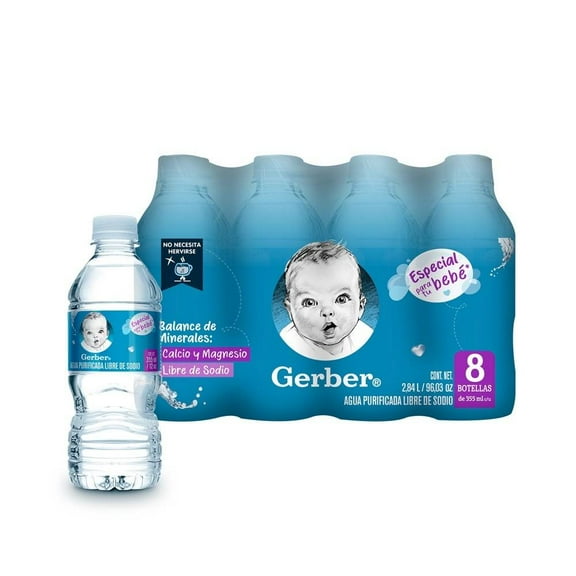 Agua purificada Gerber 8 botellas de 355 ml c/u