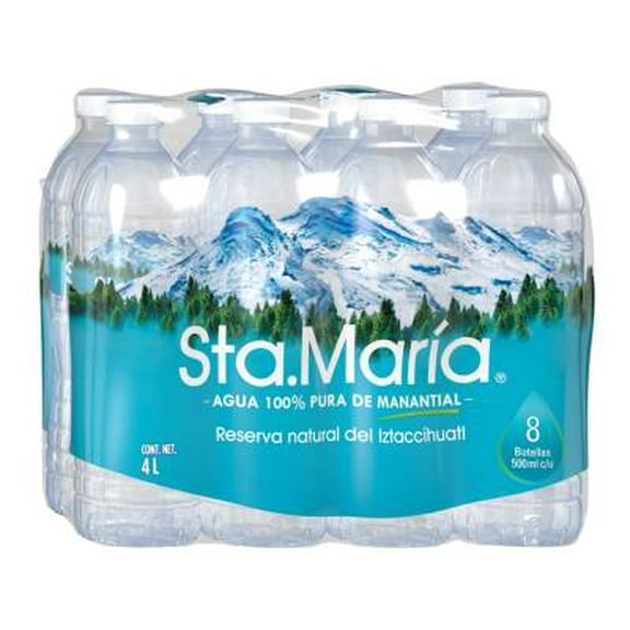 Agua de manantial Sta. María 8 botellas de 500 ml c/u
