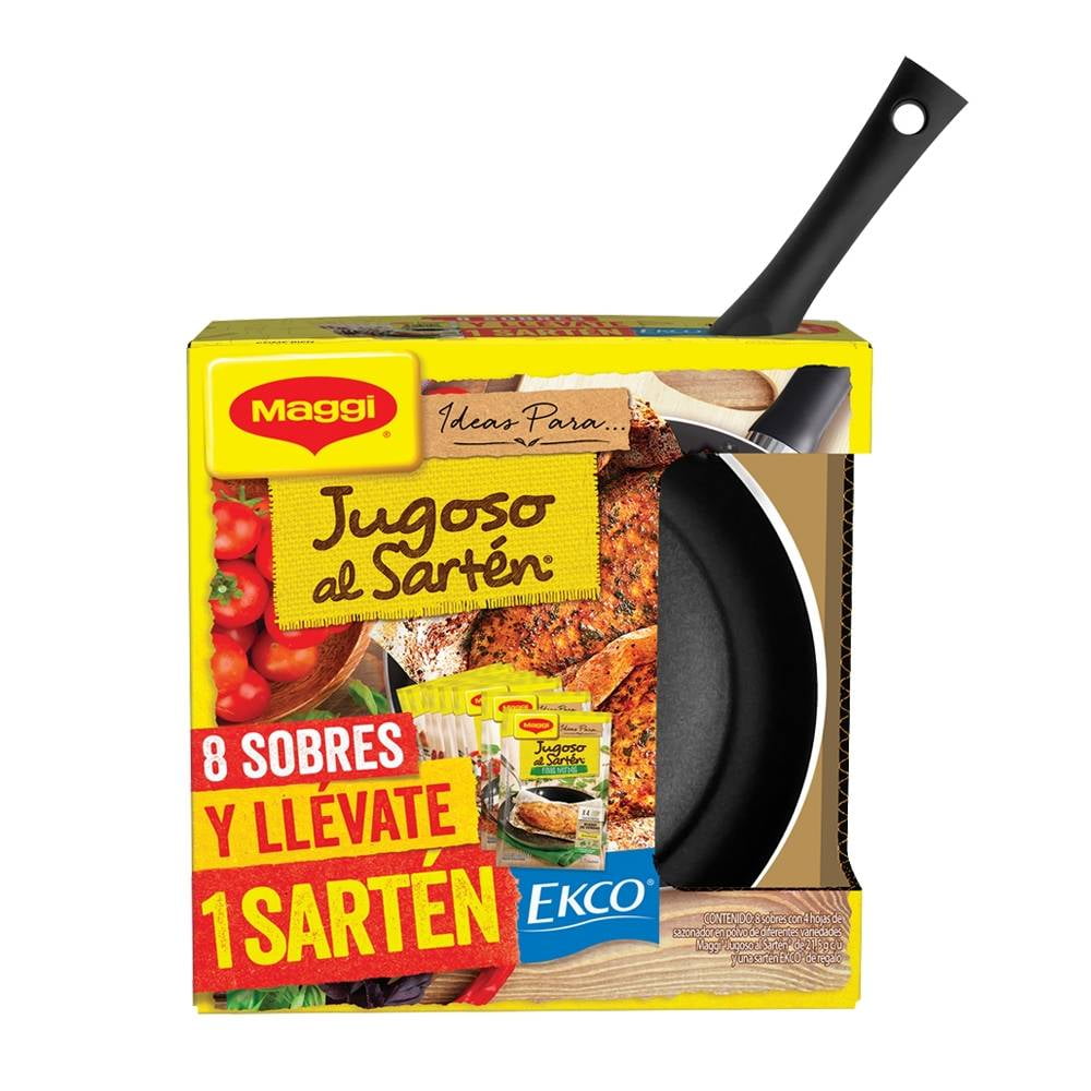 Hojas sazonadoras Maggi Jugoso al Sartén 8 sobres con 4