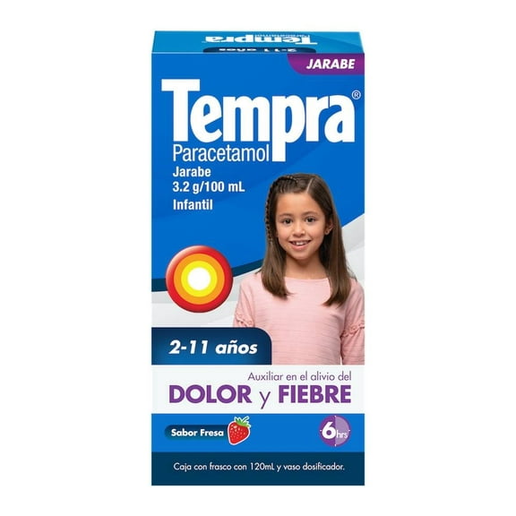 Jarabe Tempra Infantil sabor fresa 3.2 g 120 ml