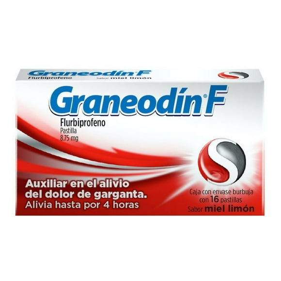 Graneodín F Flurbiprofeno 8.75 mg doble acción sabor miel limón 16 pastillas