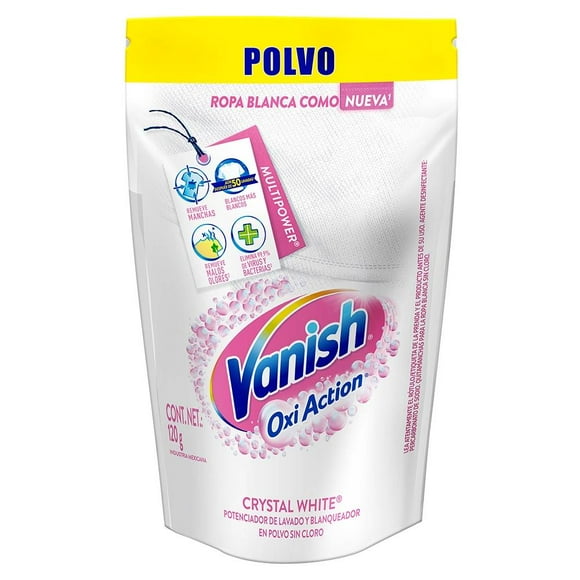 Quitamanchas en Polvo Vanish Oxi Action Crystal White para Ropa Blanca de 120 g