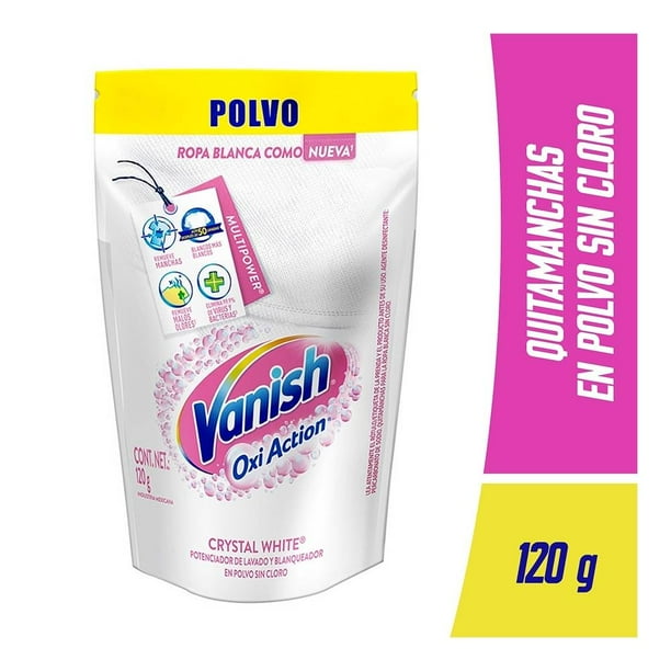 Quitamanchas en Polvo Vanish Oxi Action Crystal White para Ropa Blanca de 120 g