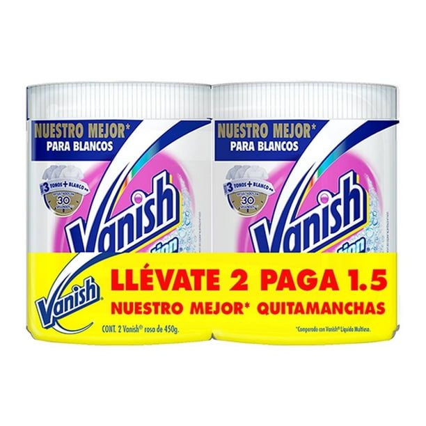 Quitamanchas Vanish Polvo Rosa + Blanco 450 g 2 un.