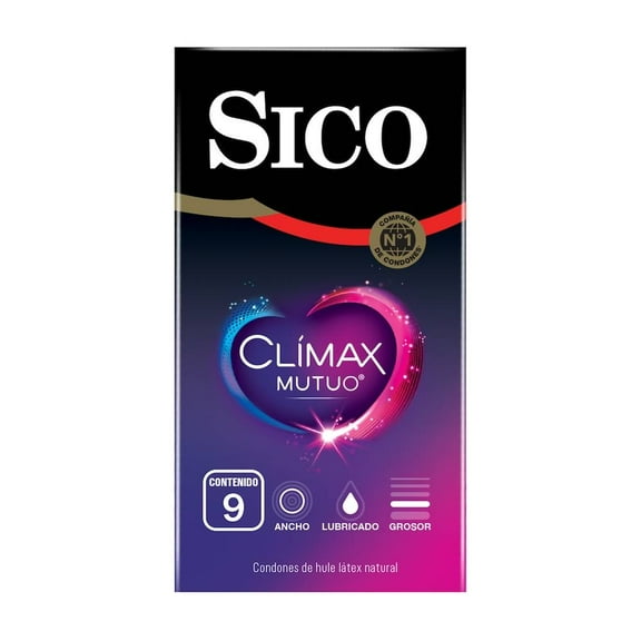 Condones Sico Clímax Mutuo retardante 9 pzas