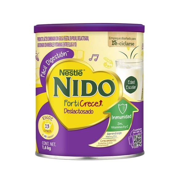 Producto lácteo Nido Forticrece deslactosado 1.6 kg